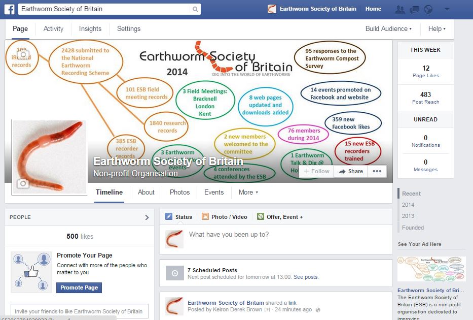 Facebook with 500 likes